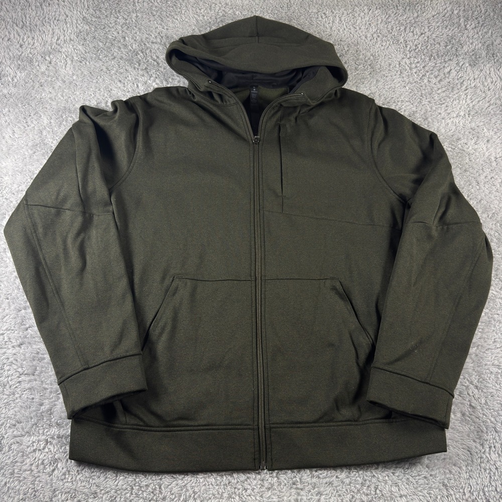 Lululemon Engineered Warmth Full Zip Hoodie XL Dark Olive Green Wool Blend - Picture 2 of 9